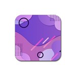 Colorful-abstract-wallpaper-theme Rubber Coaster (Square)