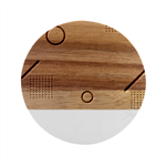 Colorful-abstract-wallpaper-theme Marble Wood Coaster (Round)