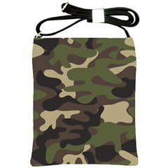 Texture-military-camouflage-repeats-seamless-army-green-hunting Shoulder Sling Bag by Salman4z