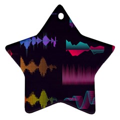 Colorful-sound-wave-set Star Ornament (two Sides) by Salman4z