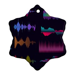 Colorful-sound-wave-set Snowflake Ornament (two Sides) by Salman4z