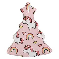 Cute-unicorn-rainbow-seamless-pattern-background Ornament (christmas Tree)  by Salman4z