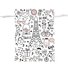 Big-collection-with-hand-drawn-objects-valentines-day Lightweight Drawstring Pouch (xl) by Salman4z