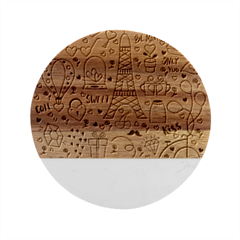Big-collection-with-hand-drawn-objects-valentines-day Marble Wood Coaster (round) by Salman4z