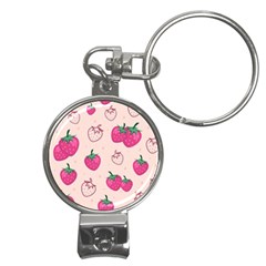 Seamless-strawberry-fruit-pattern-background Nail Clippers Key Chain by Salman4z