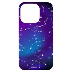 Realistic-night-sky-poster-with-constellations Iphone 14 Pro Black Uv Print Case by Salman4z