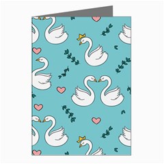 Elegant Swan Pattern Design Greeting Cards (pkg Of 8) by pakminggu