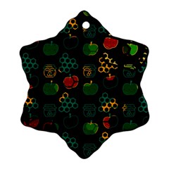 Apples Honey Honeycombs Pattern Ornament (snowflake) by pakminggu