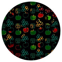 Apples Honey Honeycombs Pattern Round Trivet by pakminggu
