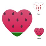 Watermelon Fruit Summer Red Fresh Food Healthy Playing Cards Single Design (Heart)