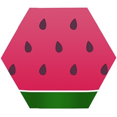 Watermelon Fruit Summer Red Fresh Food Healthy Wooden Puzzle Hexagon by pakminggu