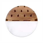 Watermelon Fruit Summer Red Fresh Food Healthy Classic Marble Wood Coaster (Round) 