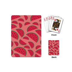 Watermelon Red Food Fruit Healthy Summer Fresh Playing Cards Single Design (mini) by pakminggu