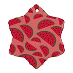 Watermelon Red Food Fruit Healthy Summer Fresh Ornament (Snowflake) Front