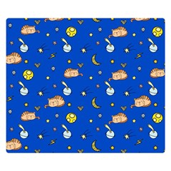Cat Animals Sleep Stars Seamless Background Two Sides Premium Plush Fleece Blanket (small) by pakminggu