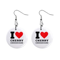 I Love Cherry Cheesecake Mini Button Earrings by ilovewhateva