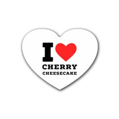 I Love Cherry Cheesecake Rubber Heart Coaster (4 Pack) by ilovewhateva