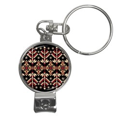 Vector Illustration Of Ukrainian Folk Seamless Pattern Ethnic Ornament Border Element Traditional Nail Clippers Key Chain by pakminggu