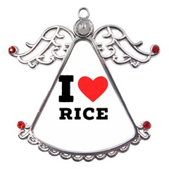 I Love Rice Metal Angel With Crystal Ornament by ilovewhateva