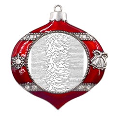 Joy Division Unknown Pleasures Post Punk Metal Snowflake And Bell Red Ornament by Mog4mog4