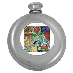 Beauty Stained Glass Round Hip Flask (5 Oz)