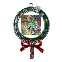 Beauty Stained Glass Metal X mas Lollipop With Crystal Ornament by Mog4mog4