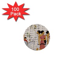 Egyptian Design Men Worker Slaves 1  Mini Buttons (100 Pack)  by Mog4mog4