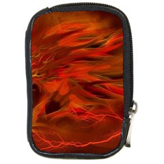 Fire Lion Flames Light Mystical Dangerous Wild Compact Camera Leather Case by Mog4mog4
