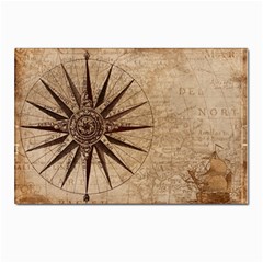 Compass Map Nautical Antique Postcard 4 x 6  (pkg Of 10) by Mog4mog4