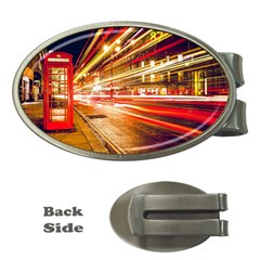 Telephone Booth Red London England Money Clips (oval)  by Mog4mog4
