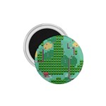Green Retro Games Pattern 1.75  Magnets