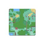 Green Retro Games Pattern Square Magnet
