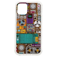Pattern Design Art Techno Dj Music Retro Music Device Iphone 12 Mini Tpu Uv Print Case	