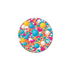 Circles Art Seamless Repeat Bright Colors Colorful Golf Ball Marker by 99art