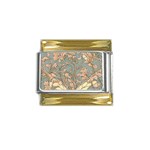 Art Nouveau Vintage Retro Pattern Floral Gold Trim Italian Charm (9mm)