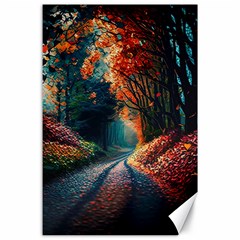 Forest Autumn Fall Painting Canvas 24  X 36 