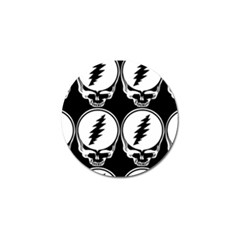 Black And White Deadhead Grateful Dead Steal Your Face Pattern Golf Ball Marker (4 Pack) by 99art