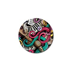 Doodle Colorful Music Doodles Golf Ball Marker by 99art