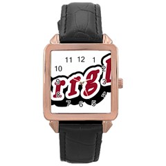 Comic-text-frustration-bother Rose Gold Leather Watch  by 99art