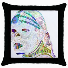 Maasai-man-people-abstract Throw Pillow Case (black) by 99art