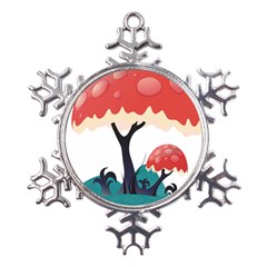 Tree-art-trunk-artwork-cartoon Metal Large Snowflake Ornament by 99art