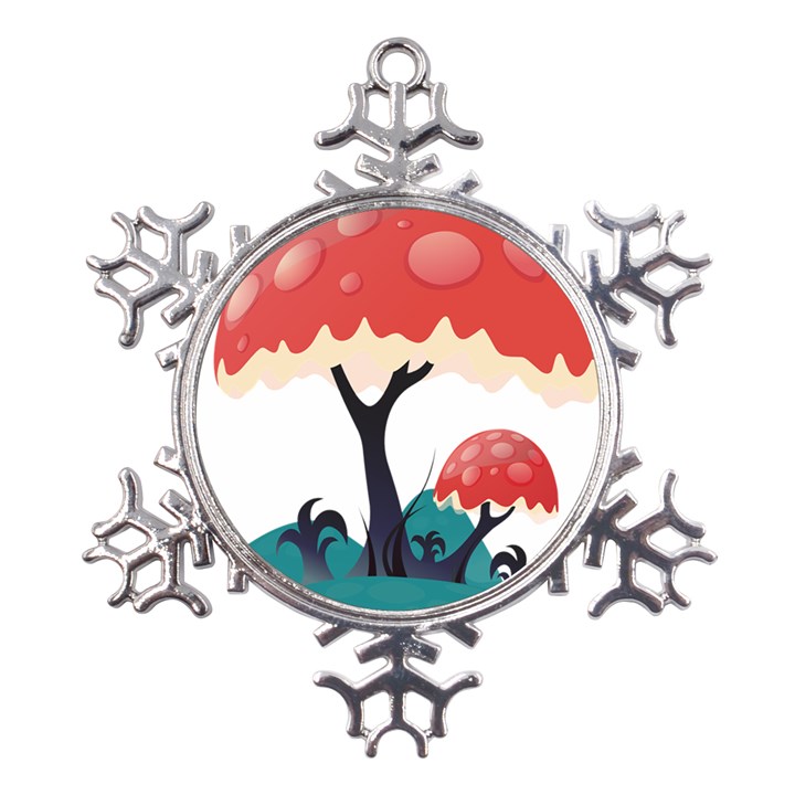Tree-art-trunk-artwork-cartoon Metal Large Snowflake Ornament
