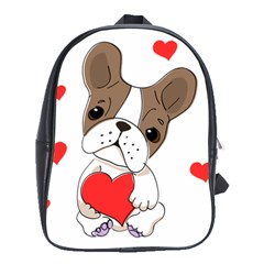 Animation-dog-cute-animate-comic School Bag (large) by 99art