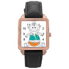 Baby-cute-child-birth-happy Rose Gold Leather Watch  by 99art