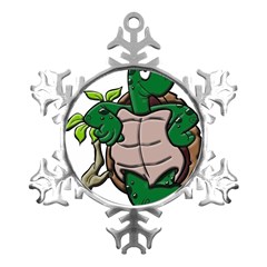 Amphibian-animal-cartoon-reptile Metal Small Snowflake Ornament by 99art