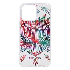Lotus Feathers Boho Watercolor Iphone 14 Pro Max Tpu Uv Print Case by 99art