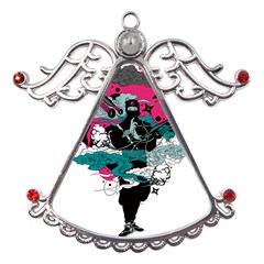 Japan Ninja-japanese-samurai-color- Metal Angel With Crystal Ornament by 99art