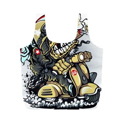 Scooter-motorcycle-boot-cartoon-vector Full Print Recycle Bag (m) by 99art