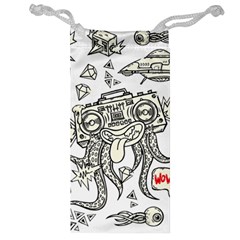 Drawing Clip Art Hand Painted Abstract Creative Space Squid Radio Jewelry Bag by 99art