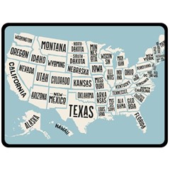 Black White Usa Map States Fleece Blanket (large)